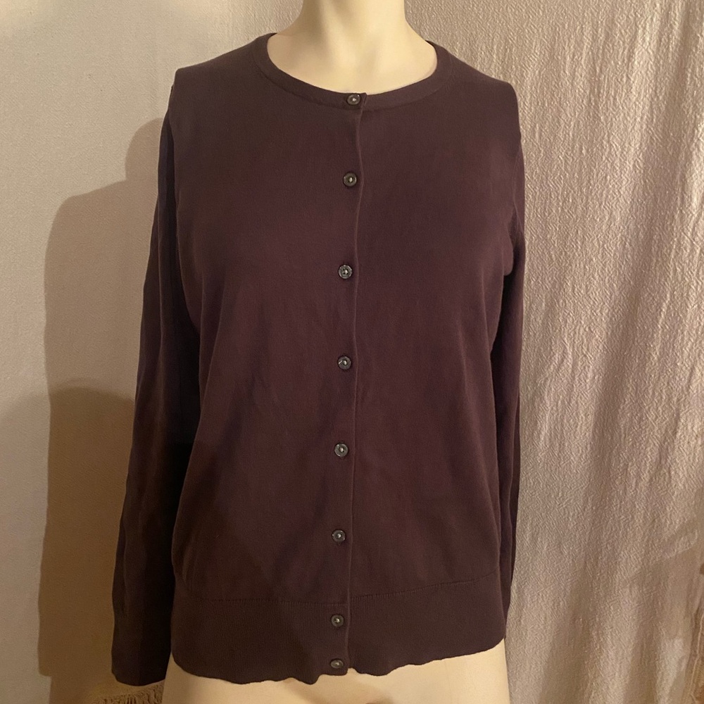 Lands' End Women's Dark Brown Cardigan